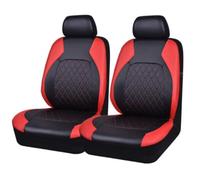 TVVXIO Car Seat Cover, for Ford Fiesta Titanium 2005-2019 Front Seat and Headrest Covers, Leather Waterproof NonSlip Front Protectors Interior Accessories,C Red
