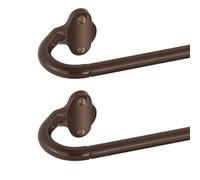 TVWOO 2 Pack Wrap Around Curtain Rods,Bronze Curtain Rods 28 to 48 Inch,5/8 Inch Adjustable Blackout Curtain Rod with Brackets,Room Darkening Window Rod,Metal Hidden Curved Drapery Rods 28-48",Brown