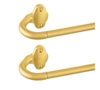 TVWOO 2 Pack Wrap Around Curtain Rods,Gold Curtain Rods 48 to 84 Inch,5/8 Inch Adjustable Blackout Curtain Rod Set,Room Darkening Window Rod,Metal Thicken Hidden Curved Drapery Rods 48-90",Brass Gold
