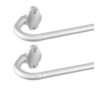 TVWOO 2 Pack Wrap Around Curtain Rods,Silver Curtain Rods 48 to 84 Inch,5/8 Inch Adjustable Blackout Curtain Rod Set,Room Darkening Window Rod,Metal Thicken Hidden Curved Drapery Rods 48-90",Silver