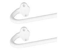 TVWOO 2 Pack Wrap Around Curtain Rods,White Curtain Rods 48 to 84 Inch,5/8 Inch Adjustable Blackout Curtain Rod Set with Bracket,Room Darkening Window Rod,Metal Hidden Curved Drapery Rods 48-84",White