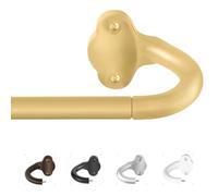 TVWOO 5/8" Dia Blackout Wrap Around Curtain Rods, Adjustable Blackout Curtain Rods for Bedroom Kitchen Apartment Easy Install 36-72 Inch, Gold Brass