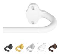 TVWOO 5/8" Diameter Adjustable Blackout Wrap Curtain Rods with Bracket for Room Darkening Curved Invisible Single Curtain Rod 66-120 Inch