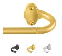 TVWOO 5/8" Diameter Blackout Wrap Around Curtain Rods for Room Darkening Curved Invisible Single Curtain Rod 28-48 Inch Gold Brass