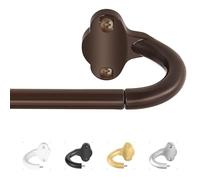 TVWOO Wrap Around Curtain Rods, Bronze Aluminum 36-72" Adjustable Blackout French Curved Rods