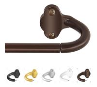TVWOO Wrap Around Curtain Rods,Bronze Curtain Rods 48 to 84 Inch,5/8 Inch Adjustable Blackout Curtain Rod with Brackets,Room Darkening Single Window Rod,Metal Hidden Curved Drapery Rods 48-84",Brown