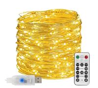 TW SHINE 66 FT 200 LED Fairy Lights for Bedroom Warm White, USB Waterproof Christmas String Lights with Remote Timer, 8 Modes Copper Wire for Indoor Outdoor Party Tree Wedding Yard Decorations