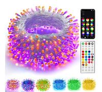 TW SHINE Smart Christmas Lights, 100 LED 33FT Color Changing Halloween String Lights Clear Wire with Remote & APP, Waterproof RGB Christmas Tree Light for Outdoor Indoor Decorations