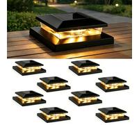 TW SHINE Solar Post Cap Lights Outdoor Waterproof Solar Powered Deck Fence Post Lights Warm White Post Light for Garden Patio Porch for 4x4 5x5 or 6x6