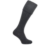 TW SPORTS & KILTS Scottish Men's Deluxe Wool Blend Blue Kilt Trousers Socks, charcoal grey, L Size (9.5-12)