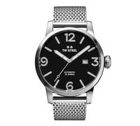 TW Steel Maverick Men's Automatic Watch with Black Dial Analogue Display and Grey Stainless Steel Bracelet MB16