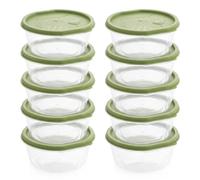 TW1TGOFT 10Pcs Meal Prep Container Set with Lid - 530ML Per Plastic Food Container Airtight Box Round Leakproof PP Food Prep Storage Sets Reusable for Microwave Freezer Dishwasher School/Work(Green)