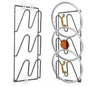TW1TGOFT Pot Lid Organizer Rack, 2Pack 3-Tier Pan Lid Holder Wall Mounted, No Drilling Adhesive Saucepan Lid Storage, Kitchen Storage Solutions for Pot and Pan Lids