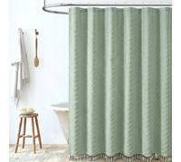 TW1TGOFT Shower Curtain for Bathroom - 183x183 cm Polyester Sage Green Curtain Anti-Mould Waterproof Bath Curtain Washable Solid Color Quick-Drying for Bathroom Wet Room Tub (12 Hooks)