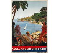 TW21 Vintage 1934 Italy Santa Margherita Ligure Italian Travel Poster Re-print - A3 (432 x 305mm) 16.5" x 11.7"