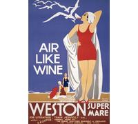 TW97 Vintage Weston Super Mare Air Like Wine GWR Railway Travel Poster Re-Print - A4 (297 x 210mm) 11.7" x 8.3"