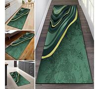 TWACAL Green Hallway Runner Rug Non Slip Washable Long Carpet 100Cm 1.5M 2M 250Cm 300Cm 4M 5M 6M Floor Mat, Carpet Runner for Corridor Kitchen Hall Stairs/60 * 300Cm/2Ft*9.8Ft