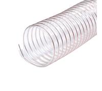 TWALOTPEX Flexible Clear PU Polyurethane Ducting Hose PU Air Duct with Copper Wire 1 Meter/39.37In for Industrial Exhaust Wall Thickness 0.63mm(170mm)