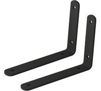 TWALOTPEX Shelf Bracket Heavy Duty L Bracket 2 Pcs L Shape Shelf Heavy Duty Shelving Metal Wall Mounted Shelves(Black,250 x 150mm)