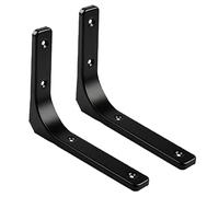 TWALOTPEX Shelf Bracket Heavy Duty L Bracket 2 Pcs Metal Shelf Heavy Duty L-Shaped Shelving Wall Mounted Floating Shelf(Black,125 x 125mm)