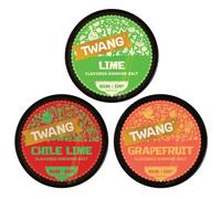 Twang Cocktail Rimming Flavored Salt, Lime, Chile Lime and Grapefruit, Variety Pack Garnish for Mixed Drinks & Refreshments, 4 oz (Pack of 3)