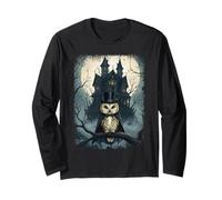 'TWAS a Dark and Haunted Night, Spoke The Fancy owl Long Sleeve T-Shirt