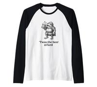 TWAS The Beer m'lord Knight Frog Drinking Funny Raglan Baseball Tee