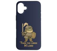 Twas the Carbs M’Lord Cute Vintage Medieval Chubby Frog Case for iPhone 16 Plus