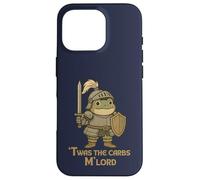 Twas the Carbs M’Lord Cute Vintage Medieval Chubby Frog Case for iPhone 16 Pro