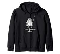 Twas The Carbs M Lord Funny Fat Cat Zip Hoodie