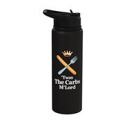 'TWAS The Carbs M'Lord Funny Bread Lover Stainless Steel Insulated Water Bottle