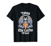 'TWAS The Carbs M'Lord Funny Pizza Cat Knight T-Shirt