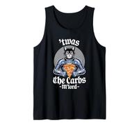 'TWAS The Carbs M'Lord Funny Pizza Cat Knight Tank Top