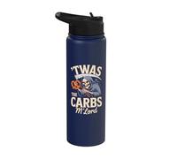 'TWAS The Carbs M'Lord Funny Reaper Pretzel Stainless Steel Insulated Water Bottle