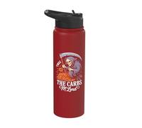 'TWAS The Carbs M'Lord Funny Reaper Pretzel Stainless Steel Insulated Water Bottle