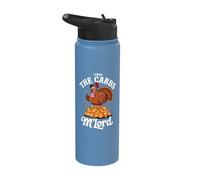 'TWAS The Carbs M'Lord Funny Thanksgiving Turkey Meme Stainless Steel Insulated Water Bottle