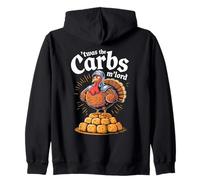 'Twas the Carbs M'Lord Funny Thanksgiving Turkey Meme Zip Hoodie