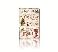 Twas The Night Before Christmas" Vintage Metal Tin Sign (8"x12") - Classic Wall Art for Home, Bar, Cafe & Garage Decor