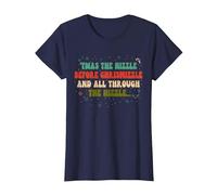 'TWAS The Nizzle Before Chrismizzle All Through The Hizzle T-Shirt, Women, Navy Blue, Medium