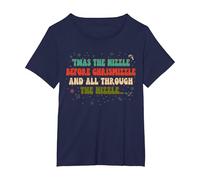 'TWAS The Nizzle Before Chrismizzle All Through The Hizzle T-Shirt, Women's Plus, Navy Blue, 3X