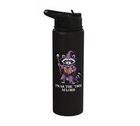 TWAS The Tism M Lord Raccoon Wizard Book Magic Fantasy Theme Stainless Steel Insulated Water Bottle