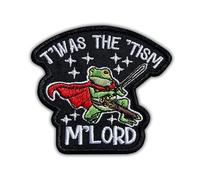 T'was The 'Tism M'Lord Embroidered Patch Funny Sarcasm Frog Meme Fabric Embroidery Patches Sarcastic Frog Humor Iron On Sew On Patches for Clothes Backpacks Jeans Gifts for Adults Teens 3x2.8 Inches