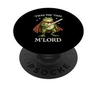 Twas The Tism M'Lord Frog Fantasy Whimsical Medieval Knight PopSockets Adhesive PopGrip
