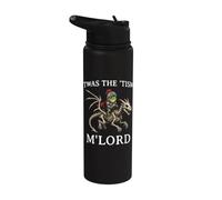 'TWAS The 'Tism M'Lord Frog Riding Skeleton Dragon Medieval Stainless Steel Insulated Water Bottle