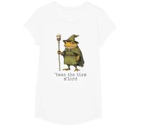 'TWAS The 'Tism M'Lord Funny Wizard Frog Witch T-Shirt, Girls, White, Large