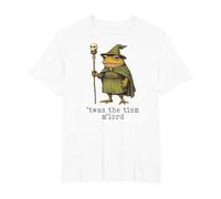 'TWAS The 'Tism M'Lord Funny Wizard Frog Witch T-Shirt, Men's Big and Tall, White, 2X Tall