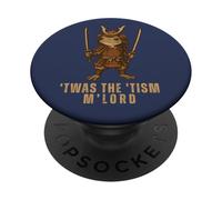 Twas the 'Tism M'Lord Retro Frog Samurai Autism Awareness PopSockets Adhesive PopGrip