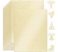 Twavang 25 Sheets Off White Shimmer Cardstock Paper 8.5'' x 11'', 250gsm/92lb Double Sided Pearlescent Paper for Scrapbook, Invitations, Printing and DIY Cards