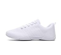 TWDKCHER - cheer shoes youth girls white dance training athletic breathable fabric dancing lightweight competition comfortable sporty kids and, White (White01), 20.0 cm