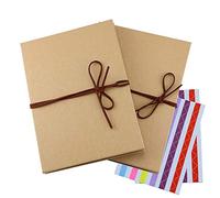 Twdrer 2 Pack Hardcover Photo Albums DIY Scrapbook Albums,Stretchable Folding Kraft Paper Photos Collection for Wedding Anniversary Valentines Day Student Graduation Gift(6" x 8")